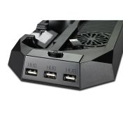 Вертикална стойка за PS4 / PS4 Slim с охлаждане, зарядно за контролери и 3 портов USB хъб
