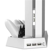 Вертикална стойка за PS4 CUH-1XXX с охлаждане, зарядно за контролери и 3 портов USB хъб