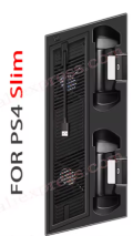Вертикална стойка за PS4 Slim CUH-2XXX с охлаждане, зарядно за контролери и 3 портов USB хъб