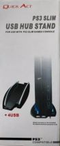 Вертикална стойка за PS3 с подсветка и 4 портов USB хъб