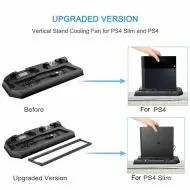 Вертикална стойка за PS4 / PS4 Slim с охлаждане, зарядно за контролери и 3 портов USB хъб
