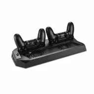 Вертикална стойка за PS4 / PS4 Slim с охлаждане, зарядно за контролери и 3 портов USB хъб