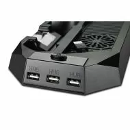 Вертикална стойка за PS4 / PS4 Slim с охлаждане, зарядно за контролери и 3 портов USB хъб