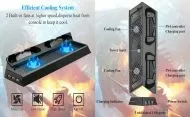 Вертикална стойка за PS4 PRO с охлаждане, зарядно за контролери и 3 портов USB хъб
