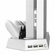 Вертикална стойка за PS4 CUH-1XXX с охлаждане, зарядно за контролери и 3 портов USB хъб