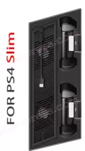 Вертикална стойка за PS4 Slim CUH-2XXX с охлаждане, зарядно за контролери и 3 портов USB хъб