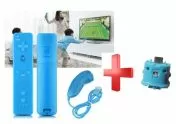 Комплект съвместими Wii U Remote + Wii U Nunchuck + Wii Motion Plus Blue / Син /
