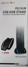 Вертикална стойка за PS3 с подсветка и 4 портов USB хъб