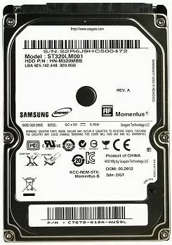 Хард диск SAMSUNG 320GB, 2.5", SATA 3Gb/s 5400RPM, 8MB, ST320LM001