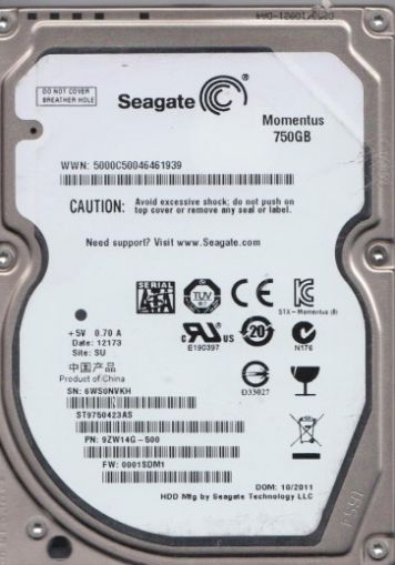 Хард диск Seagate Momentus 750GB, 2.5