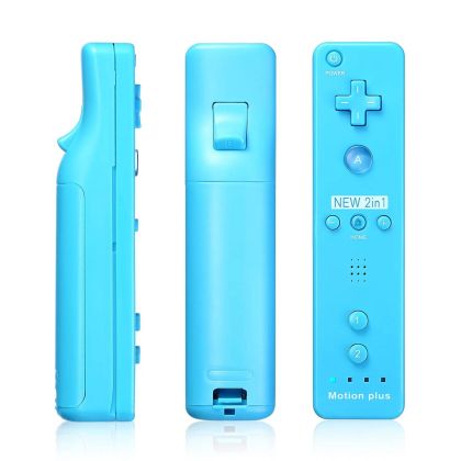 2 in 1 Motion Plus Remote Controller за Nintendo Wii - Baby Blue / Син /