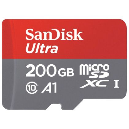 SanDisk 200 GB Ultra microSD UHS-I Card Class 10, U1, A1, 100 Mb/s + Adapter