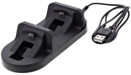 Зарядна станция за 2 Dualshock 4 контролера, черна