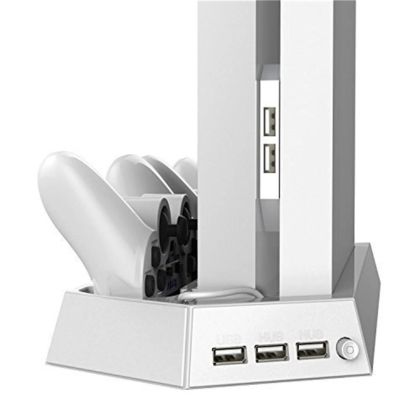 Вертикална стойка за PS4 CUH-1XXX с охлаждане, зарядно за контролери и 3 портов USB хъб