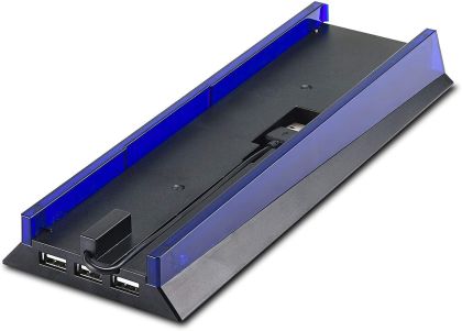 Вертикална стойка със синя LED подсветка и 3 портов USB хъб за PS4 CUH-1XXX 