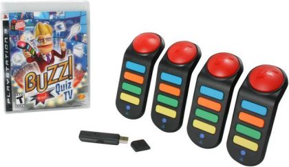 Комплект PS3 безжични Buzz! Buzzers + игра Buzz! Quiz TV [PS3]