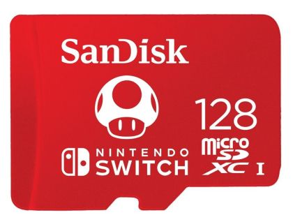 Карта памет SanDisk - 128GB, microSDXC, Nintendo Switch + Adapter