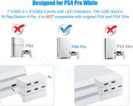 USB HUB Dobe за PlayStation 4 PRO , бял