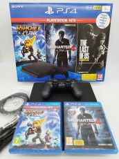 PlayStation 4 Slim 1 TB + Uncharted 4: A Thief's End, Ratchet & Clank и камуфлажен скин