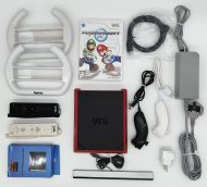 Пълен Комплект Nintendo Wii Mini за двама с Mario Kart и 2 воланa